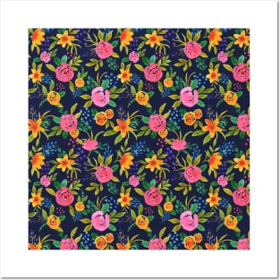 Watercolor Floral Pattern - Spring Burst 2 Posters and Art